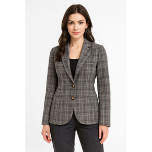 Circolo 1901 Plaid Blazer Italy Slim Fit Suit Windowpane Preppy Academia Sz 42 M